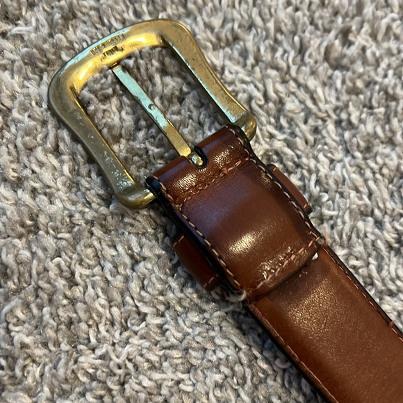 Men’s L’Alglon Full Grain Cowhide size 42 Leather Embossed Brown‎ Belt - Picture 9 of 16